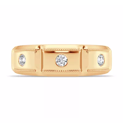 Milgrain Brick Lab Diamond Band (7.00mm)