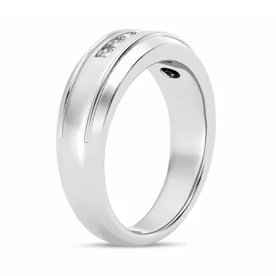 Grooved Channel-Set Lab Diamond Band (7.5mm)