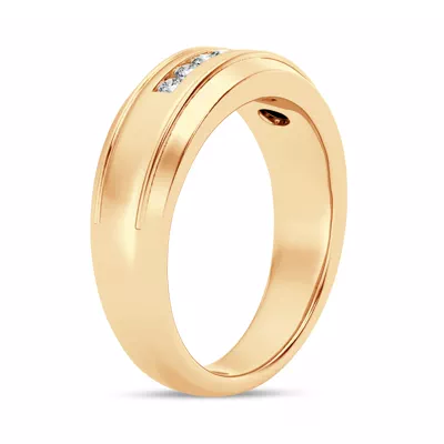 Grooved Channel-Set Lab Diamond Band (7.5mm)