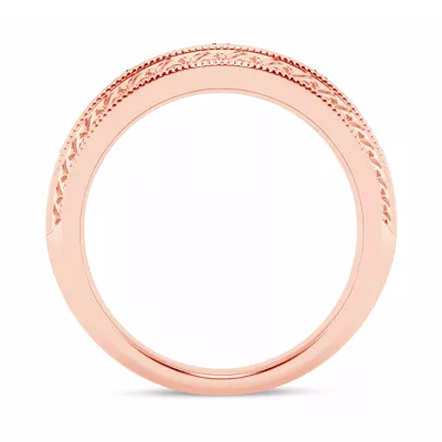 Engraved Lab Diamond Milgrain Band (7.5mm)