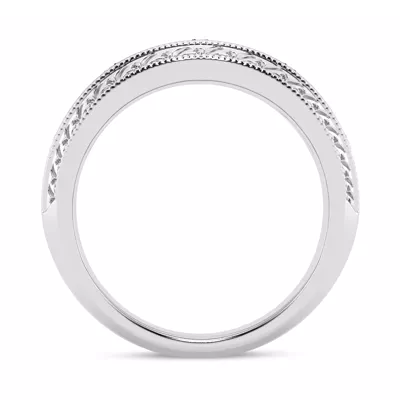 Engraved Lab Diamond Milgrain Band (7.5mm)