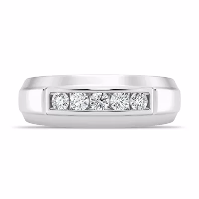 Raised Channel-Set Lab Diamond Band (7mm)
