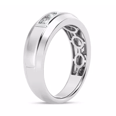Raised Channel-Set Lab Diamond Band (7mm)