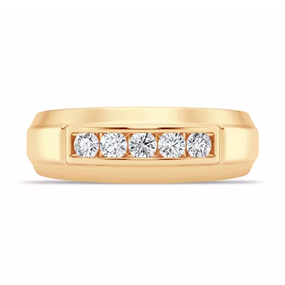 Raised Channel-Set Lab Diamond Band (7mm)