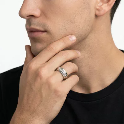 Raised Channel-Set Princess-Cut Lab Diamond Band (7mm)