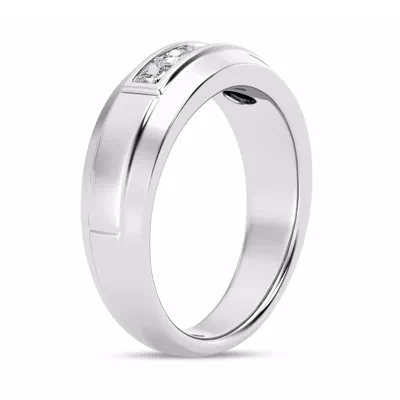 Raised Channel-Set Princess-Cut Lab Diamond Band (7mm)