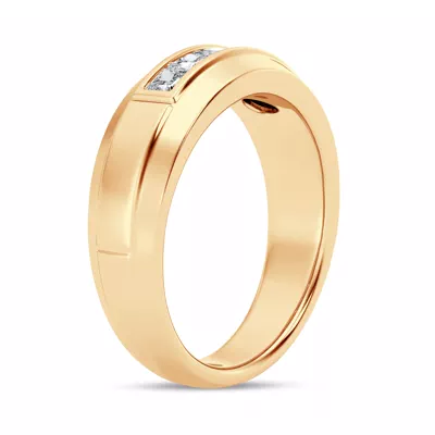 Raised Channel-Set Princess-Cut Lab Diamond Band (7mm)