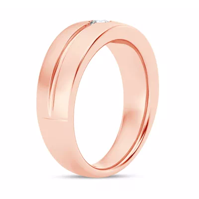 Grooved Lab Diamond Solitaire Band (7mm)