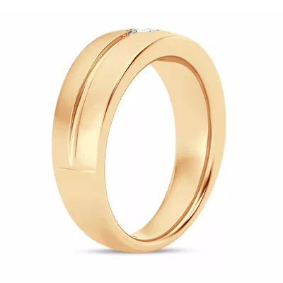 Grooved Lab Diamond Solitaire Band (7mm)