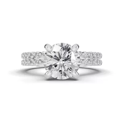 Signature Hearts & Arrows Shared Prong Lab Engagement Ring (1/5ct. tw.)