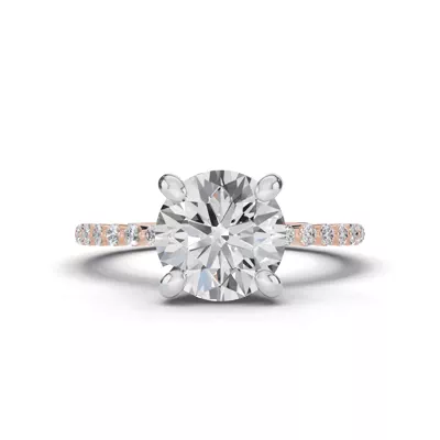Signature Hearts & Arrows Hidden Halo Shared Prong Lab Engagement Ring (1/3ct. tw.)