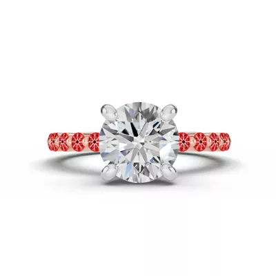 Signature Hearts & Arrows Hidden Halo Shared Prong Lab Engagement Ring (.60ct. tw.)