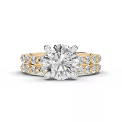 Signature Hearts & Arrows Hidden Halo Shared Prong Lab Engagement Ring (.60ct. tw.)