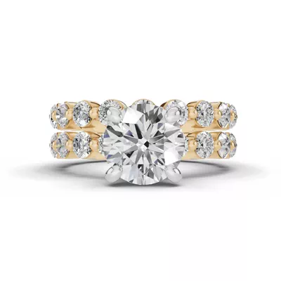 Signature Hearts & Arrows Hidden Halo Shared Prong Lab Engagement Ring (1.00ct. tw.)