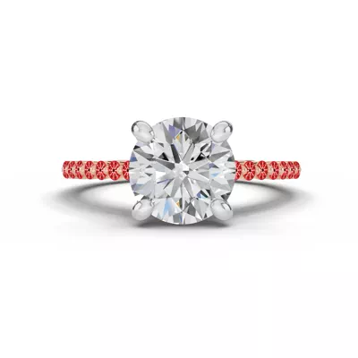 Signature Hearts & Arrows Shared Prong Cathedral Lab Engagement Ring (1/4ct. tw.)