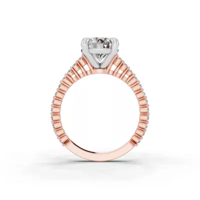 Signature Hearts & Arrows Shared Prong Cathedral Lab Engagement Ring (1/4ct. tw.)