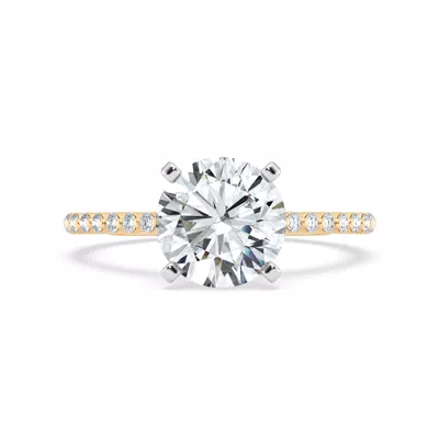 Signature Hearts & Arrows Shared Prong Cathedral Lab Engagement Ring (1/4ct. tw.)