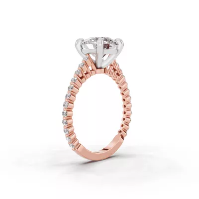 Signature Hearts & Arrows Shared Prong Cathedral Lab Engagement Ring (1/4ct. tw.)