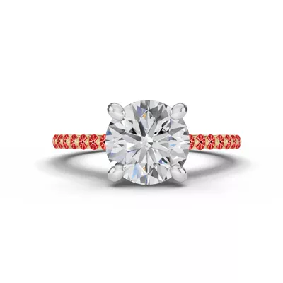 Signature Hearts & Arrows Shared Prong Cathedral Lab Engagement Ring (1/4ct. tw.)