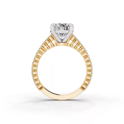 Signature Hearts & Arrows Shared Prong Cathedral Lab Engagement Ring (1/4ct. tw.)