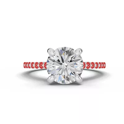 Signature Hearts & Arrows Shared Prong Cathedral Lab Engagement Ring (1/4ct. tw.)