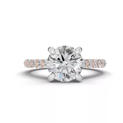 Signature Hearts & Arrows Shared Prong Cathedral Lab Engagement Ring (1/2ct. tw.)