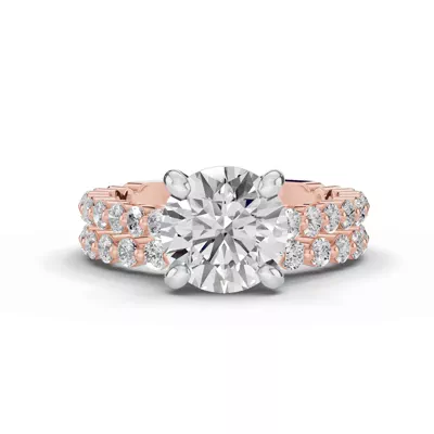 Signature Hearts & Arrows Shared Prong Cathedral Lab Engagement Ring (1/2ct. tw.)
