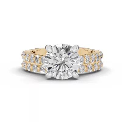 Signature Hearts & Arrows Shared Prong Cathedral Lab Engagement Ring (1/2ct. tw.)
