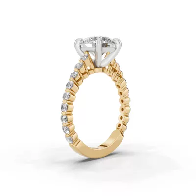 Signature Hearts & Arrows Shared Prong Cathedral Lab Engagement Ring (1/2ct. tw.)