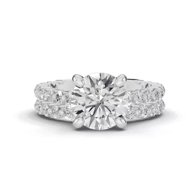 Signature Hearts & Arrows Shared Prong Cathedral Lab Engagement Ring (1/2ct. tw.)