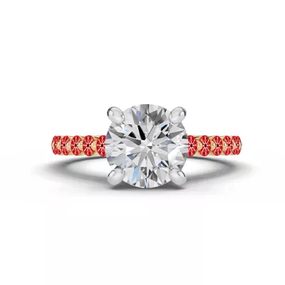 Signature Hearts & Arrows Shared Prong Cathedral Lab Engagement Ring (1/2ct. tw.)