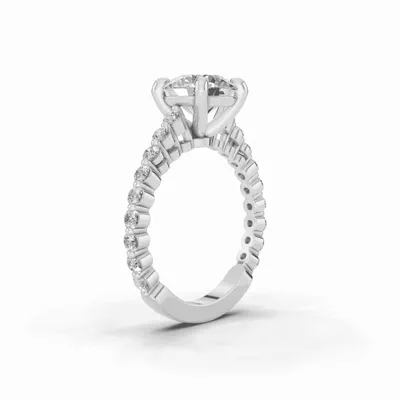 Signature Hearts & Arrows Shared Prong Cathedral Lab Engagement Ring (1/2ct. tw.)
