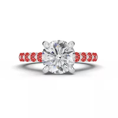 Signature Hearts & Arrows Shared Prong Cathedral Lab Engagement Ring (.70ct. tw.)