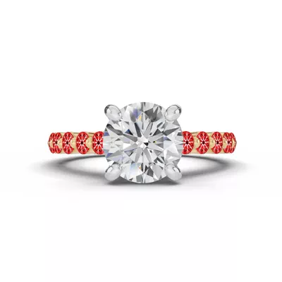 Signature Hearts & Arrows Shared Prong Cathedral Lab Engagement Ring (.70ct. tw.)