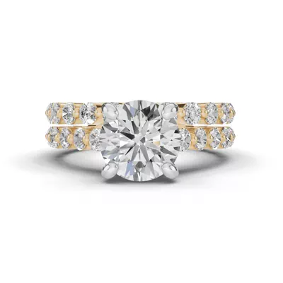 Signature Hearts & Arrows Shared Prong Cathedral Lab Engagement Ring (.70ct. tw.)