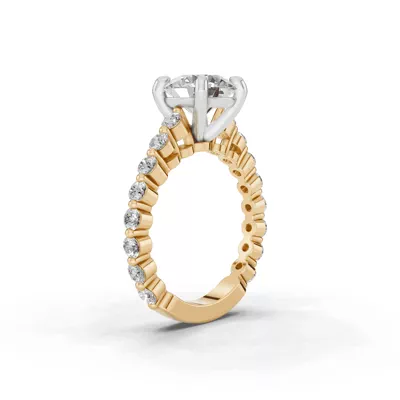 Signature Hearts & Arrows Shared Prong Cathedral Lab Engagement Ring (.70ct. tw.)