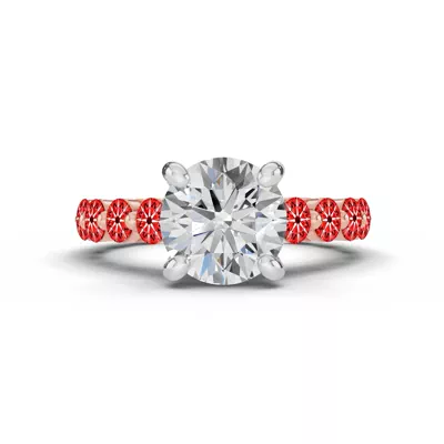 Signature Hearts & Arrows Shared Prong Cathedral Lab Engagement Ring (.95ct. tw.)