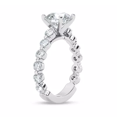 Signature Hearts & Arrows Shared Prong Cathedral Lab Engagement Ring (.95ct. tw.)