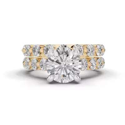 Signature Hearts & Arrows Shared Prong Cathedral Lab Engagement Ring (.95ct. tw.)