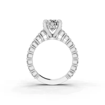 Signature Hearts & Arrows Shared Prong Hidden Halo Cathedral Lab Engagement Ring (.80ct. tw.)