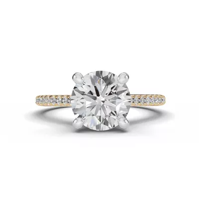 Signature Hearts & Arrows Classic Pavé Cathedral Lab Engagement Ring (.15ct. tw.)