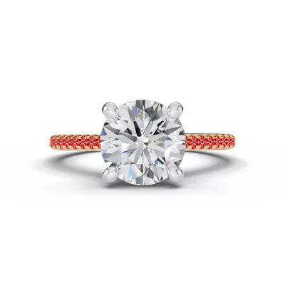 Signature Hearts & Arrows Classic Pavé Cathedral Lab Engagement Ring (.15ct. tw.)