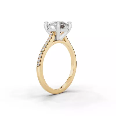 Signature Hearts & Arrows Classic Pavé Cathedral Lab Engagement Ring (.15ct. tw.)
