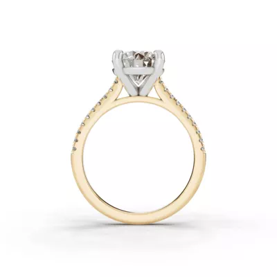 Signature Hearts & Arrows Classic Pavé Cathedral Lab Engagement Ring (.15ct. tw.)