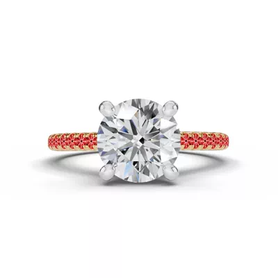 Signature Hearts & Arrows Classic Pavé Cathedral Lab Engagement Ring (1/5ct. tw.)