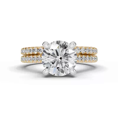 Signature Hearts & Arrows Classic Pavé Cathedral Lab Engagement Ring (1/5ct. tw.)