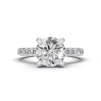 Signature Hearts & Arrows Classic Pavé Cathedral Lab Engagement Ring (.45ct. tw.)