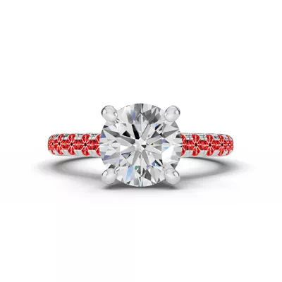 Signature Hearts & Arrows Classic Pavé Cathedral Lab Engagement Ring (.45ct. tw.)
