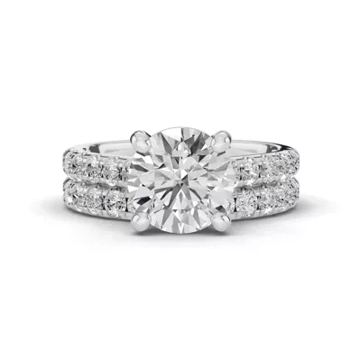 Signature Hearts & Arrows Classic Pavé Cathedral Lab Engagement Ring (.45ct. tw.)