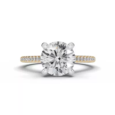Tradition Hidden Halo Cathedral Pavé Lab Engagement Ring (1/4ct. tw.)